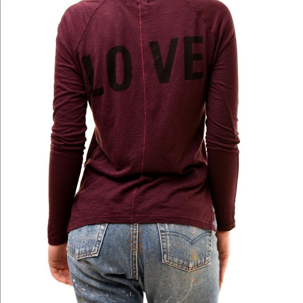 sundry love long sleeve purple tee